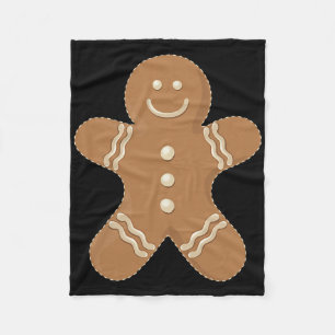 Gingerbread Man Cookie Biscuit Fun Food Christmas Fleece Blanket