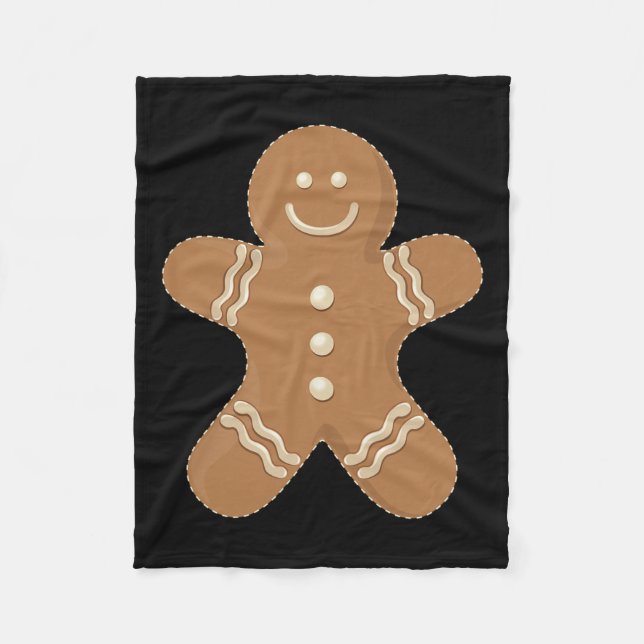 Gingerbread Man Cookie Biscuit Fun Food Christmas  Fleece Blanket (Front)