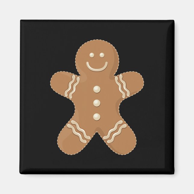 Gingerbread Man Cookie Biscuit Fun Food Christmas  Magnet (Front)