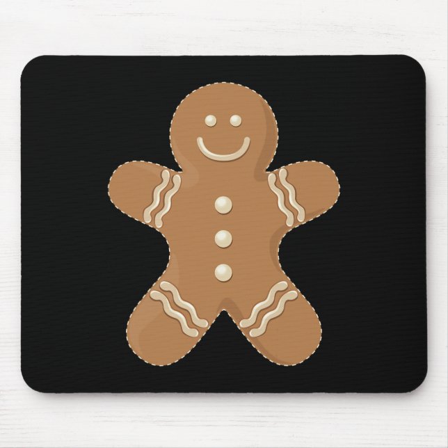 Gingerbread Man Cookie Biscuit Fun Food Christmas  Mouse Pad (Front)