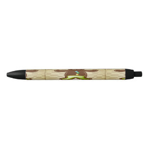 Gingerbread man cookie black ink pen