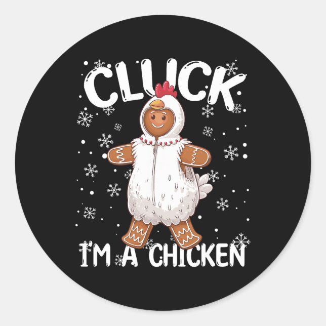 Gingerbread Man Cookie Chicken Christmas Funny  Classic Round Sticker (Front)