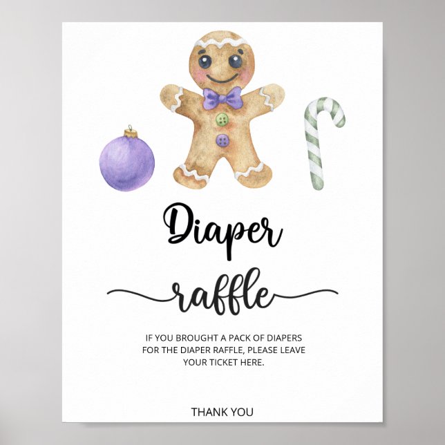 Gingerbread man cookie diaper raffle  poster (Front)