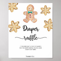 Gingerbread man cookie diaper raffle 