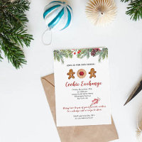 Gingerbread man Cookie Exchange party invitation