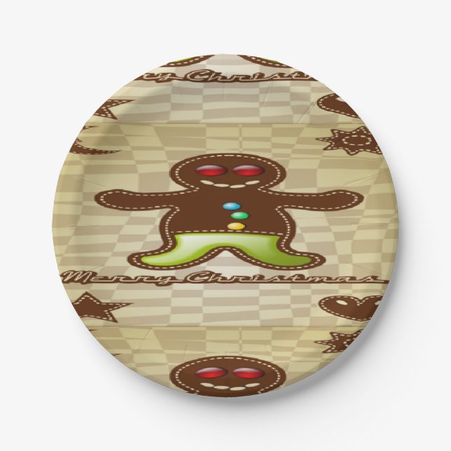 Gingerbread man cookie paper plate (Front)