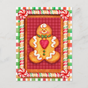 Gingerbread Man Cookie Postcard