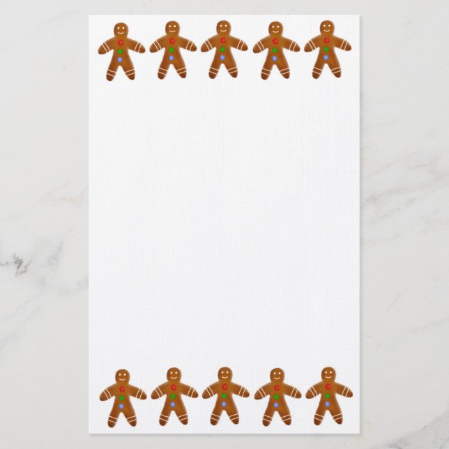 Gingerbread Man Cookie Stationery (Front)