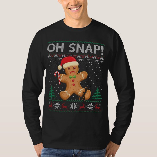 Gingerbread Man Cookie Ugly Sweater Oh Snap Christ (Front)