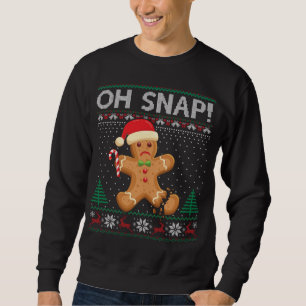 Gingerbread Man Cookie Ugly Sweater Oh Snap Christ