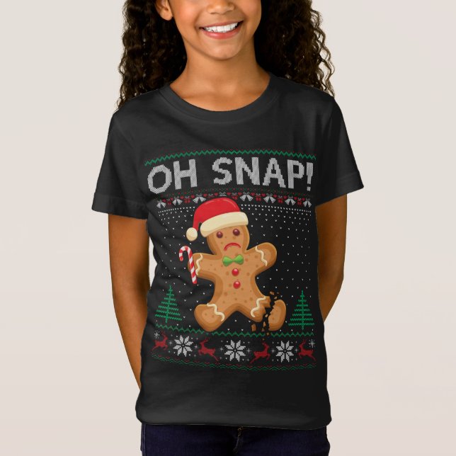 Gingerbread Man Cookie Ugly Sweater Oh Snap Christ (Front)