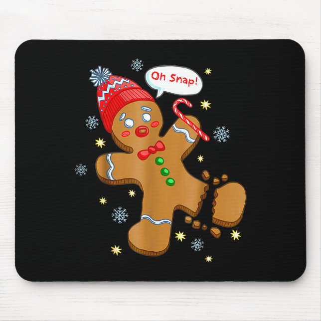 Gingerbread Man Cookie Ugly Sweater Oh Snap Christ Mouse Pad (Front)