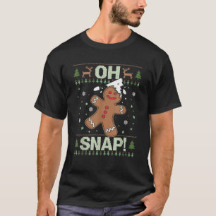 Gingerbread Man Cookie Ugly Sweater Oh Snap Funny