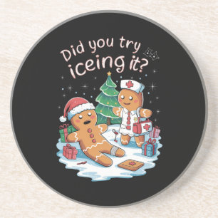 Gingerbread Man Cookie Ugly Sweater Oh Snap Xmas Coaster