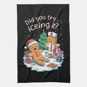 Gingerbread Man Cookie Ugly Sweater Oh Snap Xmas Tea Towel