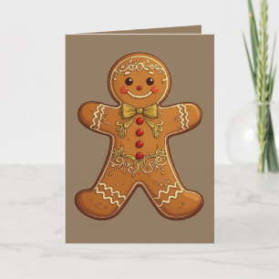Gingerbread Man Cookies Cute Christmas Holiday Card
