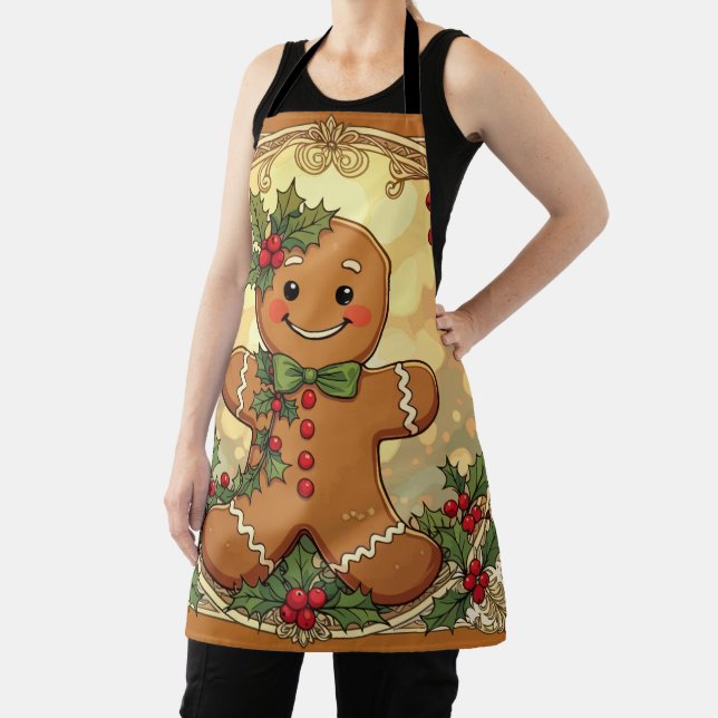 Gingerbread Man Cookies Festive Christmas Apron (Insitu)
