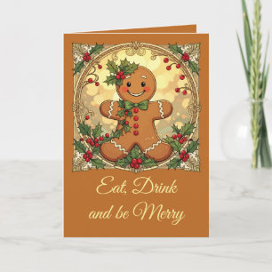 Gingerbread Man Cookies Festive Christmas Holiday Card
