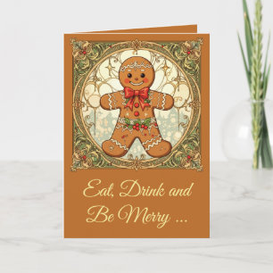 Gingerbread Man Cookies Festive Christmas Holiday Card