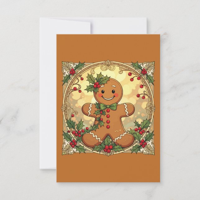 Gingerbread Man Cookies Festive Christmas Invitation (Front)
