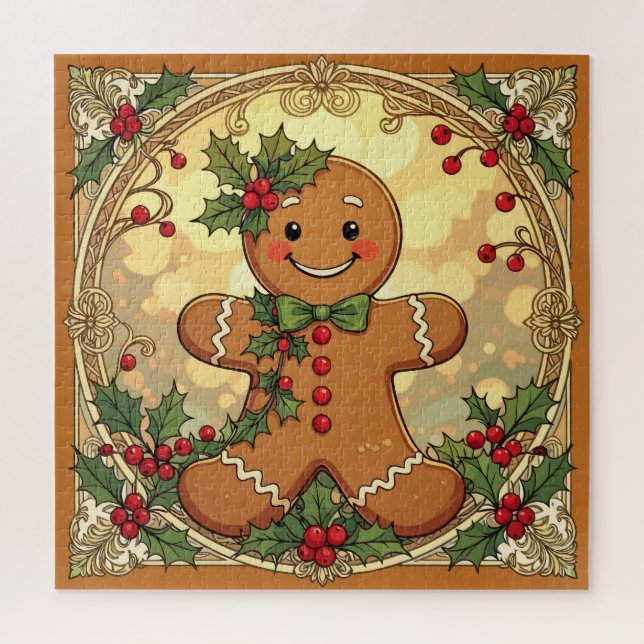 Gingerbread Man Cookies Festive Christmas Jigsaw Puzzle (Vertical)