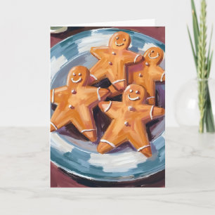 Gingerbread Man Cookies Merry Christmas Holiday Card
