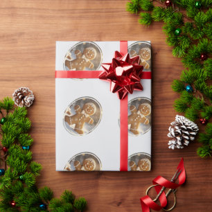 Gingerbread Man Cookies Whimsical Christmas Wrapping Paper