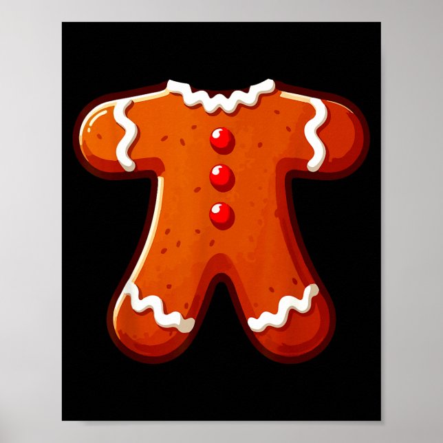 Gingerbread Man Costume Adult Kids Men Women Cooki Poster (Front)