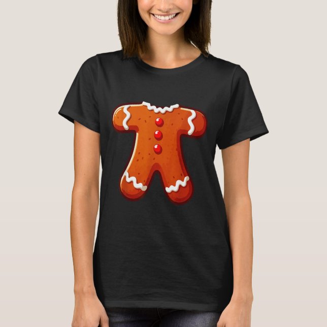 Gingerbread Man Costume Adult Kids Men Women Cooki T-Shirt (Front)
