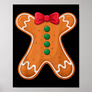 Gingerbread Man Costume Funny For Halloween Christ Poster
