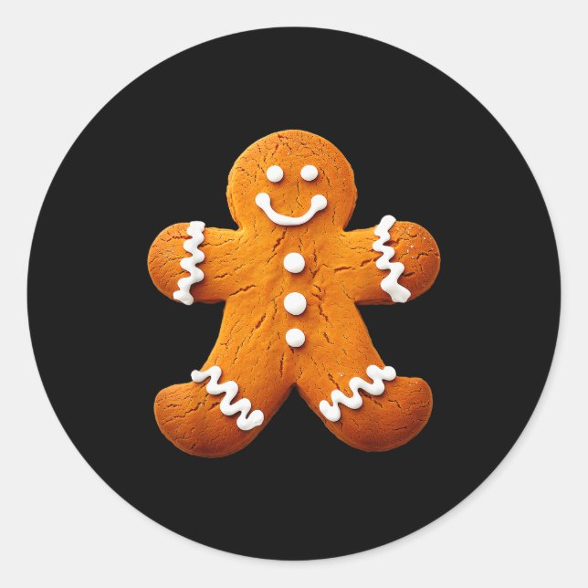 Gingerbread Man Costume Funny Halloween Christmas  Classic Round Sticker (Front)