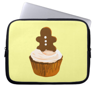 Gingerbread man cupcake laptop sleeve