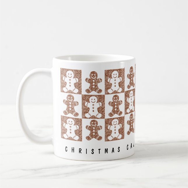 Gingerbread Man Custom Text  Coffee Mug (Left)