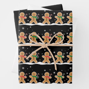 Gingerbread Man Cute Christmas Holiday Baker Wrapping Paper Sheet