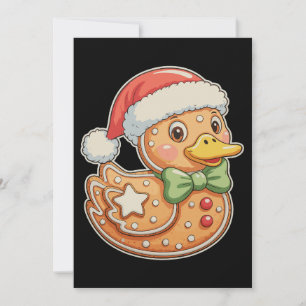 Gingerbread Man Duck Christmas Xmas Holiday Card