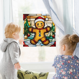 Gingerbread Man Faux Stained Glass