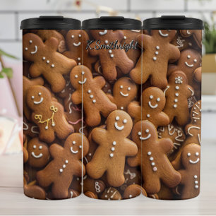 Gingerbread Man Festive Scene Thermal Tumbler