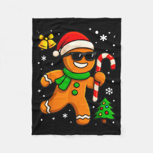 Gingerbread Man Funny Christmas Cookie Costume Bak Fleece Blanket