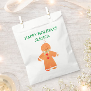 Gingerbread man gift Christmas party Cute Xmas Favour Bags
