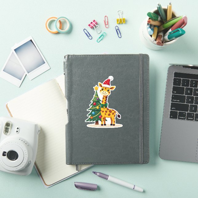 Gingerbread Man Giraffe Santa Hat Christmas Tree T (iPad Cover)