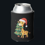 Gingerbread Man Giraffe Santa Hat Christmas Tree T Can Cooler<br><div class="desc">Gingerbread Man Giraffe Santa Hat Christmas Tree T-Shirt (3)</div>