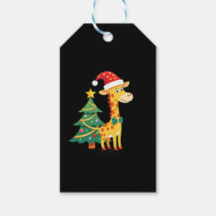 Gingerbread Man Giraffe Santa Hat Christmas Tree T Gift Tags