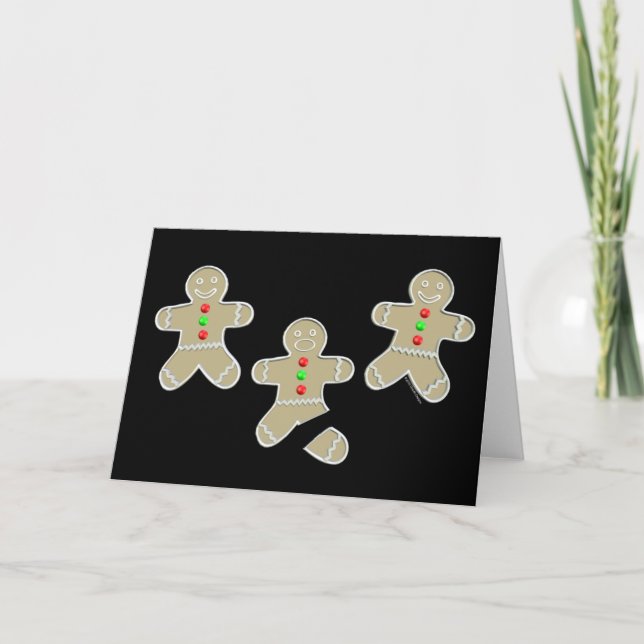 Gingerbread Man Got Hurt Holiday Card (Front)