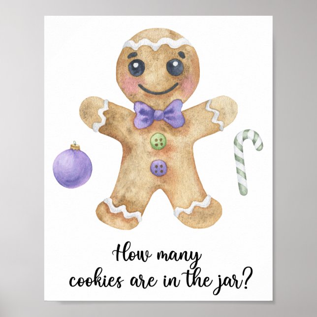 Gingerbread man - guess how many cookies poster (Front)