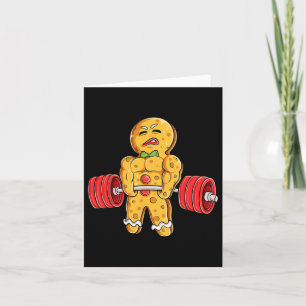 Gingerbread Man Gym Bodybuilding Weightlifting Chr Card