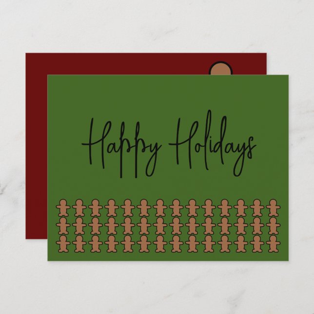 Gingerbread Man Holiday Card (Front/Back)