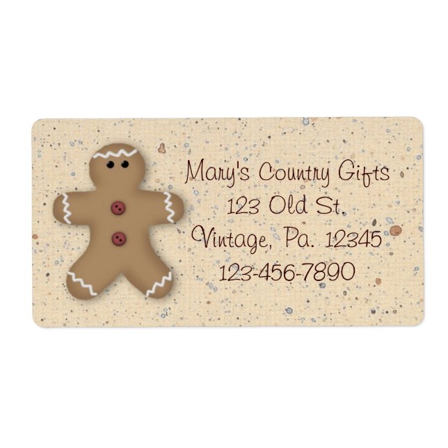 Gingerbread Man Holiday Label (Front)