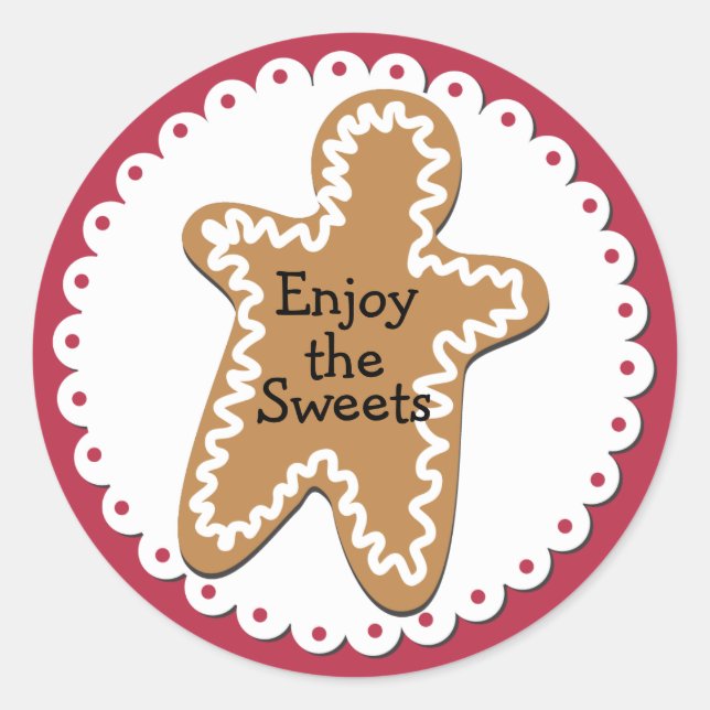 Gingerbread Man Holiday Sticker (Front)
