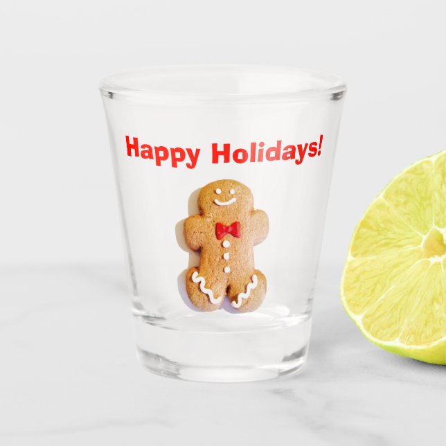 Gingerbread Man Holidays Christmas 4Jojo Shot Glass (Front)