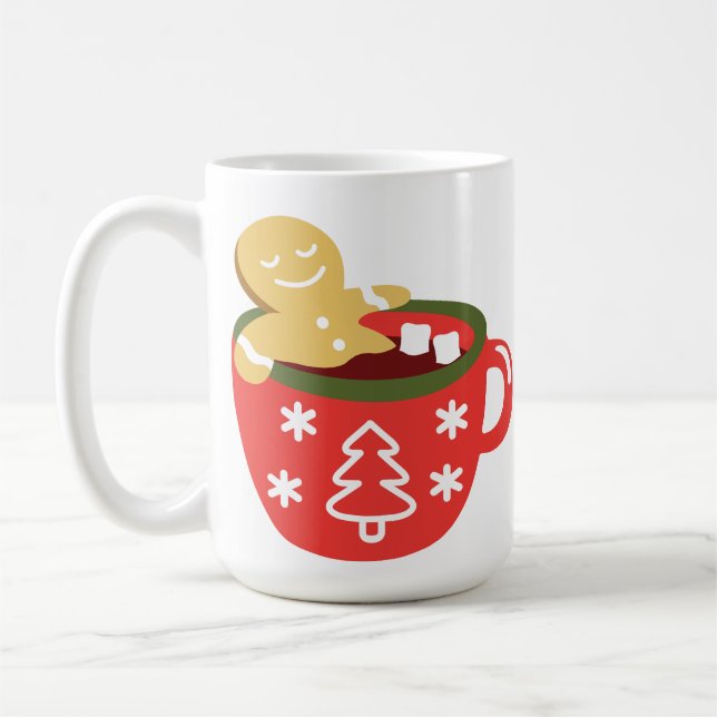 Gingerbread Man Hot Chocolate Jacuzzi  Coffee Mug (Left)